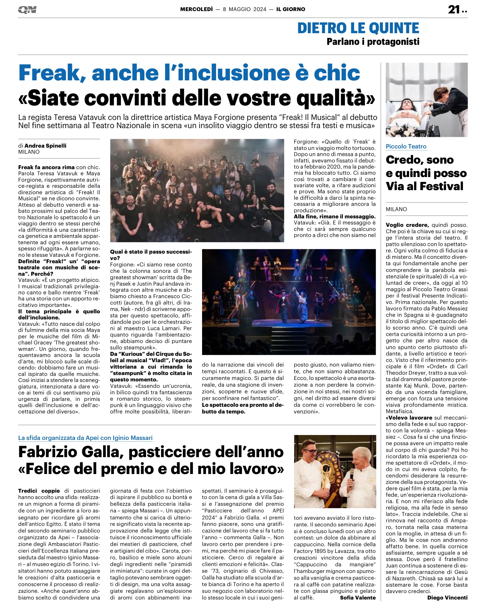 Il Giorno, 8 maggio 2024